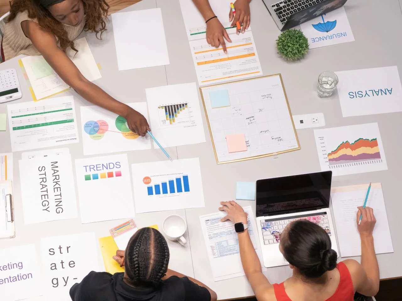 Business professional managing content on a CMS platform